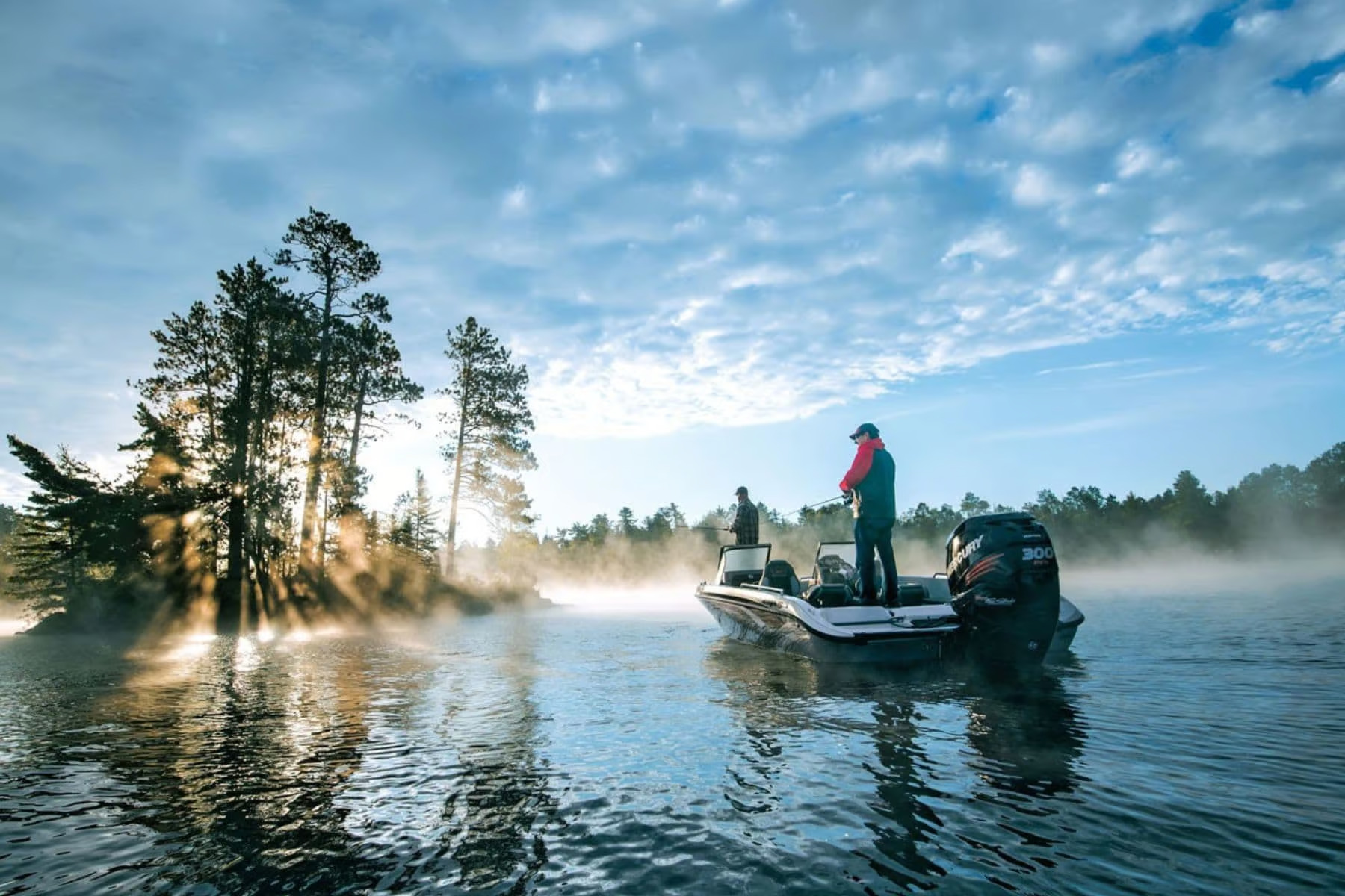 Man standing on a fishing boat during a Minnesota Tournament Trail event.